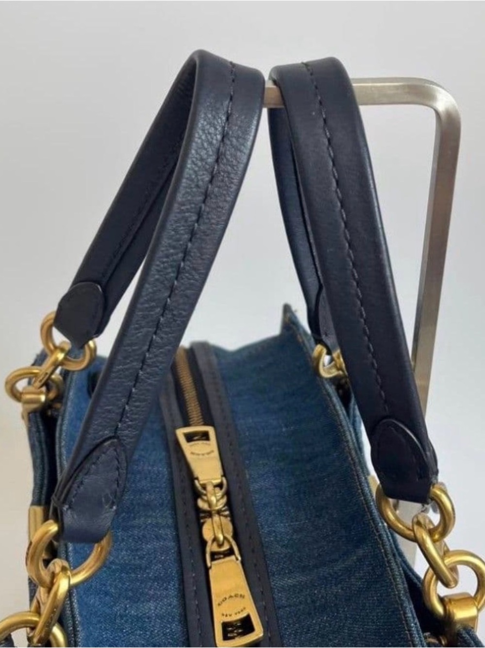 Coach Dreamer 36 Quilted Denim EUC - Picture 4 of 12